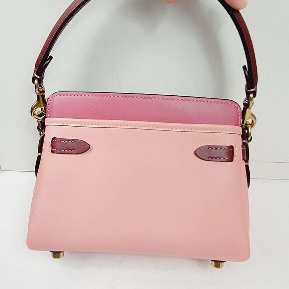 Coach TATE 18 Colorblock Top Handle 3 Compartment Bag Pink Burgundy - Picture 6 of 16